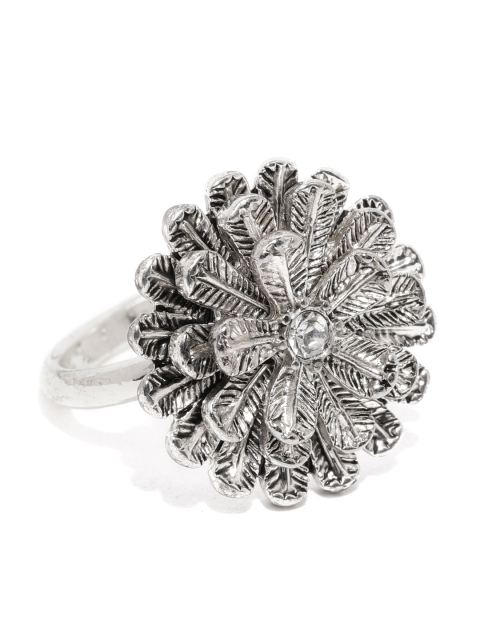 

Accessorize Women Silver-Toned Floral Finger Ring