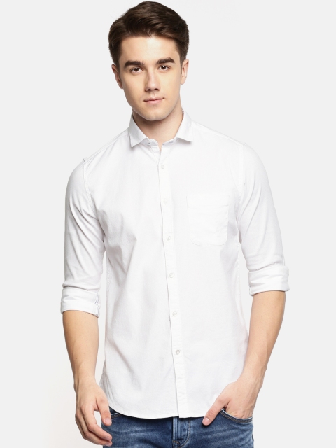 

Killer Men White Slim Fit Solid Casual Shirt