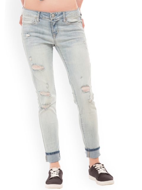 

Aeropostale Women Blue Slim Fit Mid-Rise Mildly Distressed Stretchable Jeans
