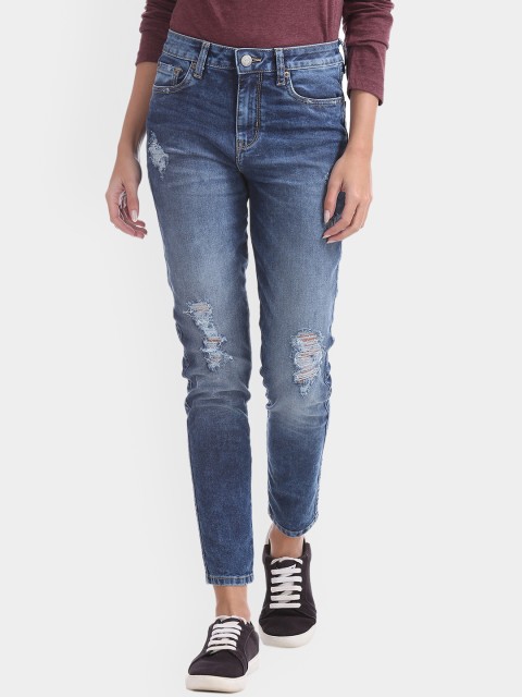 

Aeropostale Women Blue Skinny Fit High-Rise Mildly Distressed Jeans