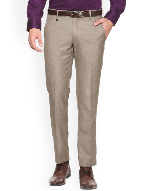 

Van Heusen Men Brown Slim Fit Checked Formal Trousers