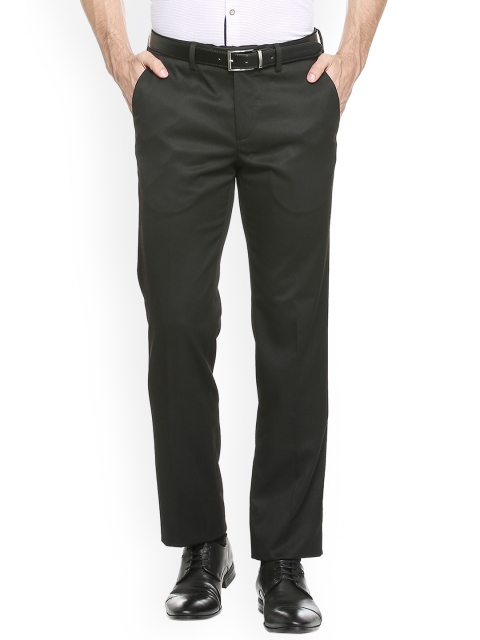 

Van Heusen Men Black Slim Fit Solid Formal Trousers