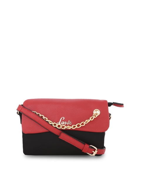 

Lavie Red & Black Colourblocked Sling Bag