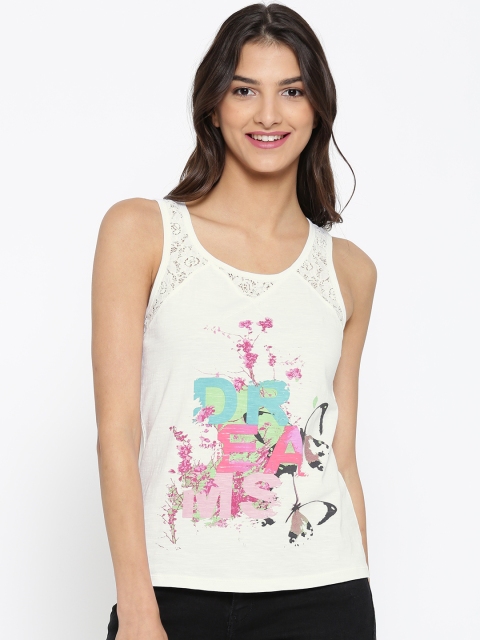 

Flying Machine Women White Printed Lace Top
