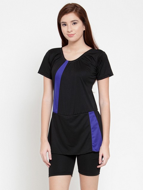 

N-Gal Women Black Solid Swimsuit NBES12
