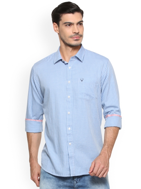

Allen Solly Men Blue Slim Fit Striped Casual Shirt
