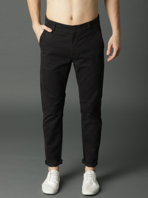

Roadster Men Black Regular Fit Solid Regular Trousers