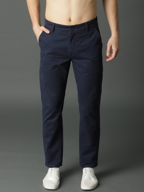 

Roadster Men Navy Blue Regular Fit Solid Chinos