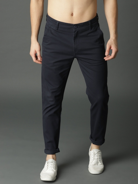 

Roadster Men Navy Blue Regular Fit Solid Chinos