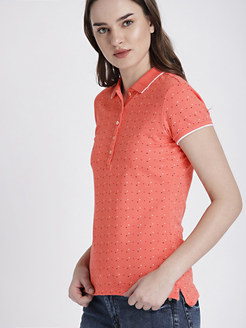 

GAP Women's Pink Printed Polo
