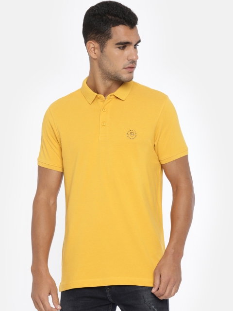 

SPYKAR Men Yellow Solid Polo Collar T-shirt