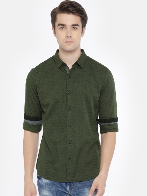 

SPYKAR Men Green Regular Fit Printed Casual Shirt