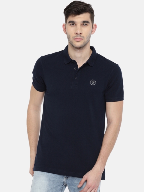

SPYKAR Men Navy Blue Solid Polo Collar T-shirt