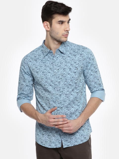 

SPYKAR Men Blue Slim Fit Printed Casual Shirt