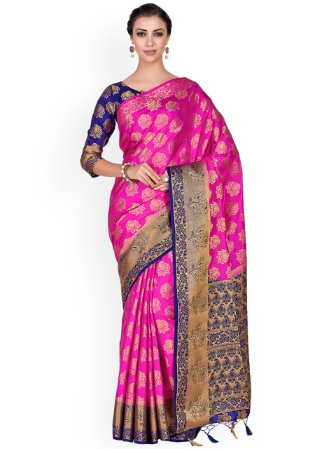 

MIMOSA Fuchsia Woven Design Kanjeevaram Saree