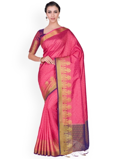 

MIMOSA Pink & Purple Woven Design Kanjeevaram Saree
