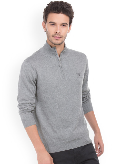 

GANT Men Grey Solid Pullover