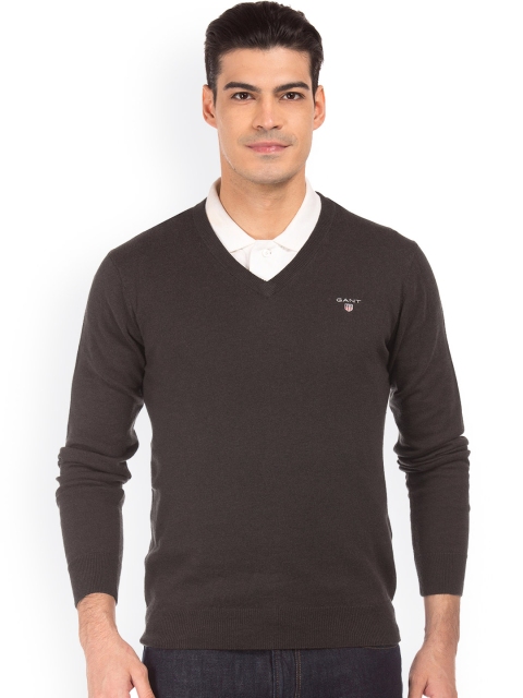 

GANT Men Brown Solid Pullover