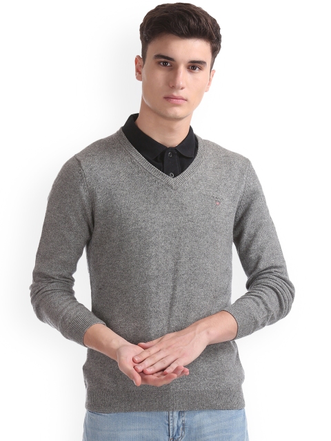 

GANT Men Grey Solid Pullover