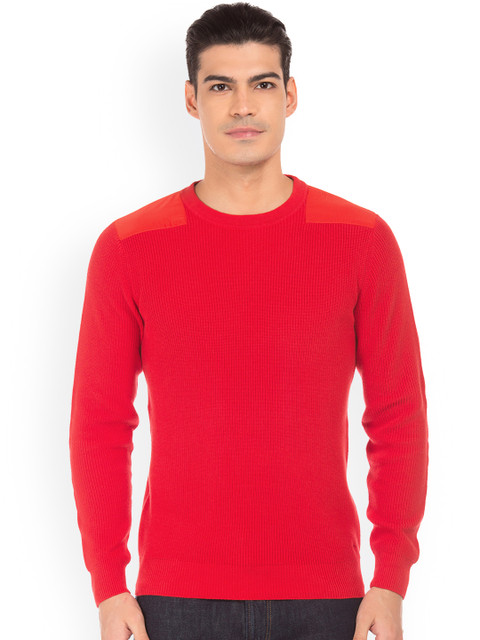

GANT Men Red Self Design Pullover