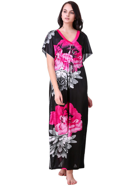 

Masha Black & Pink Printed Nightdress KF-A248-1290