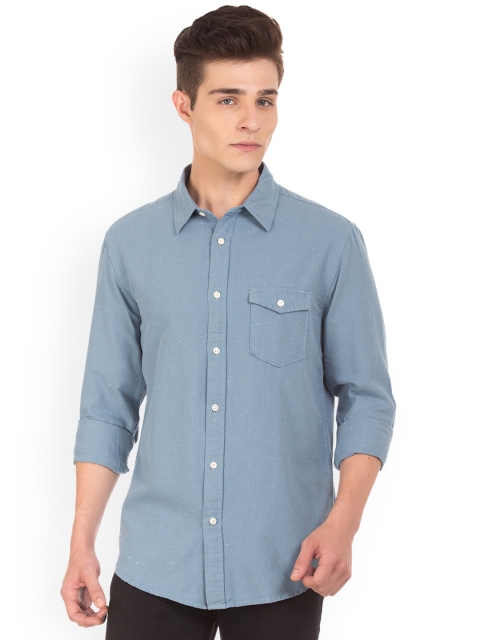 

Aeropostale Men Blue Regular Fit Solid Casual Shirt