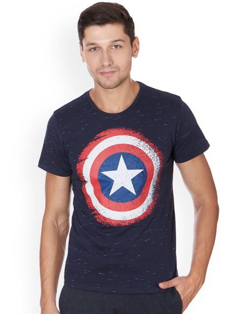 

Free Authority Captain America featured Blue Tshirt for Men