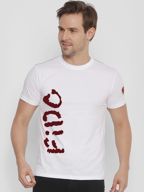 

FIDO DIDO Men White Printed Round Neck T-shirt