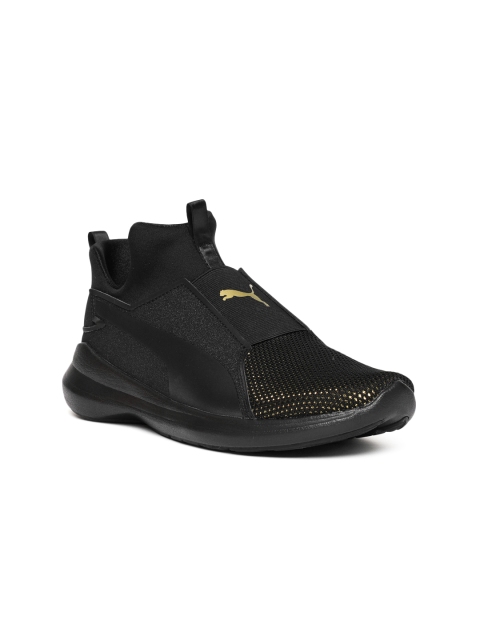 

Puma Women Black Rebel Mid LX Slip on Sneakers