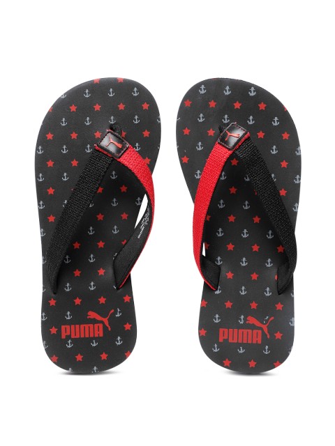 

Puma Kids Black & Red Printed Thong Flip-Flops