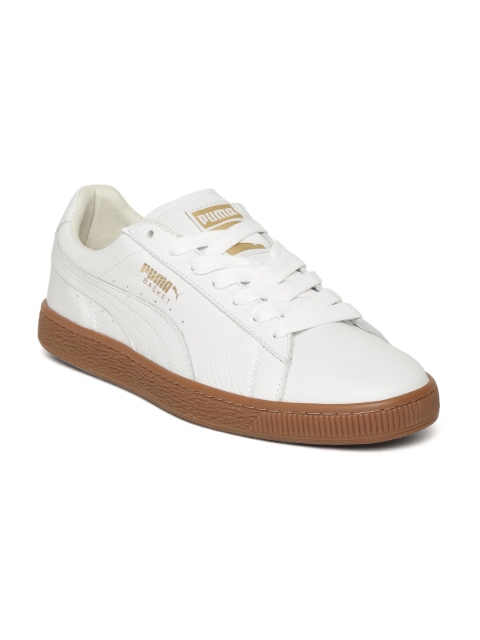 

Puma Men White Basket Classic Gum Deluxe Sneakers