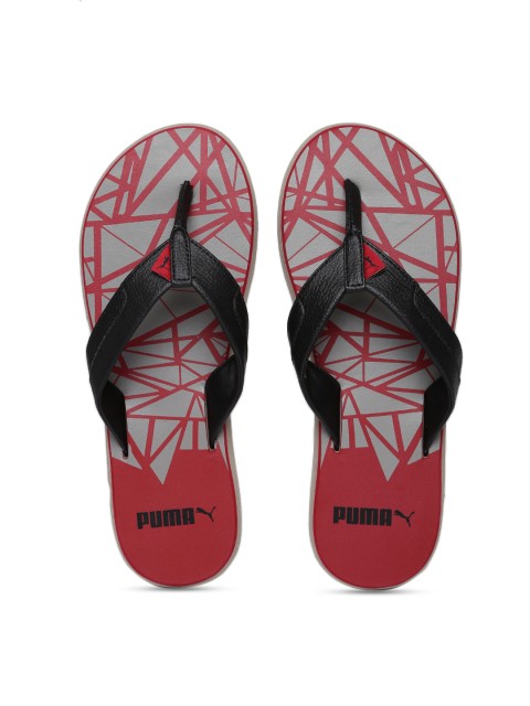 

Puma Men Maroon & Grey Printed Thong Flip-Flops
