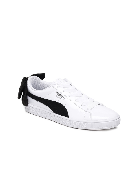 

Puma Women White Basket Bow SB Sneakers