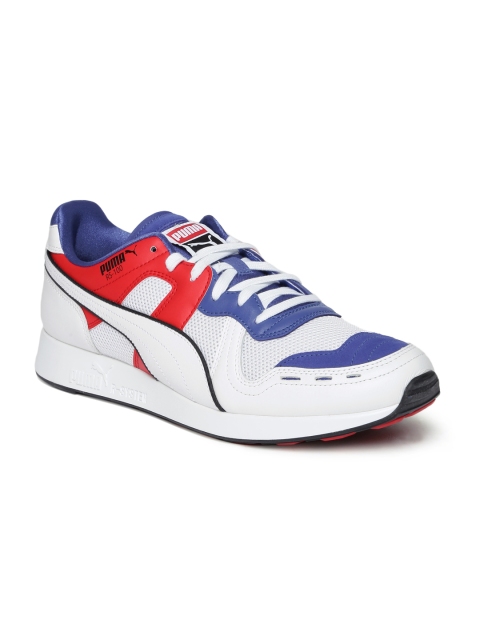 

Puma Men White RS-100 808 SOUND Dazzling Blue-High Risk Red Sneakers