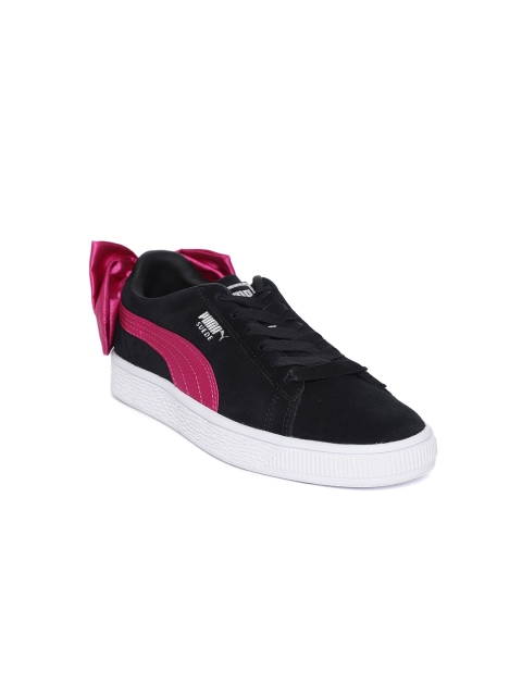 

Suede Bow Junior Black Sneakers