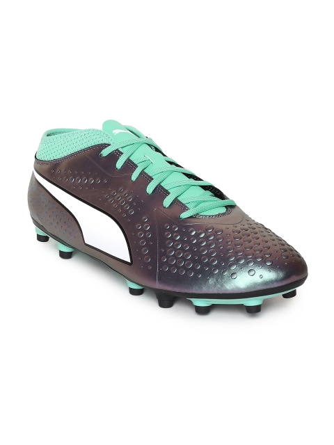 

Puma Men Black & Green ONE 4 IL Syn FG Football Shoes