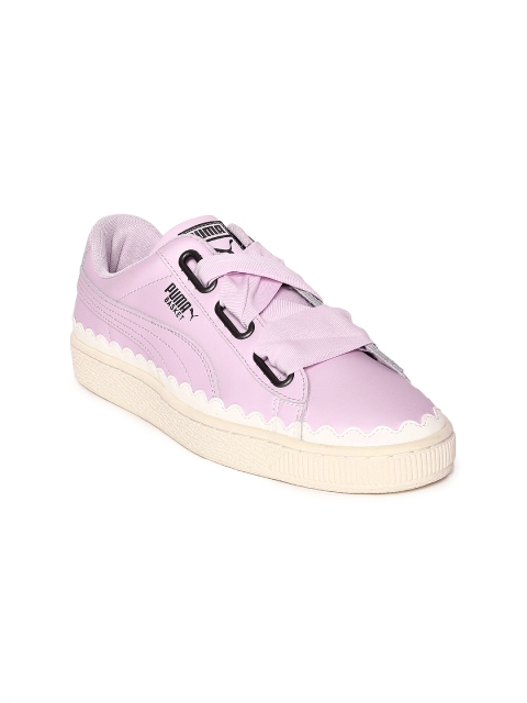 

Puma Women Pink Basket Heart Scallop Sneakers