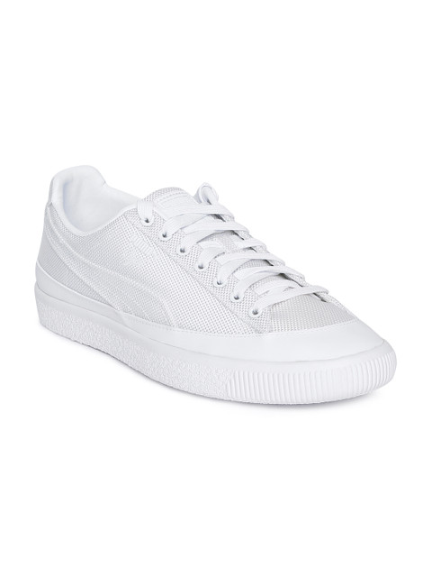 

Puma Men White Clyde Leather Sneakers