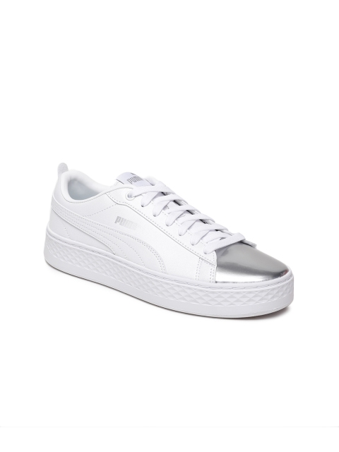 

Puma Women White Smash Platform LX Sneakers