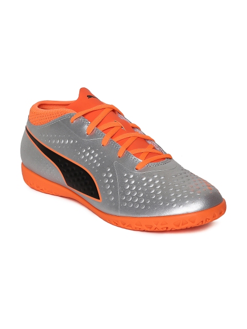 

Puma Boys Silver-Toned & Orange ONE 4 Syn IT Jr Football Shoes