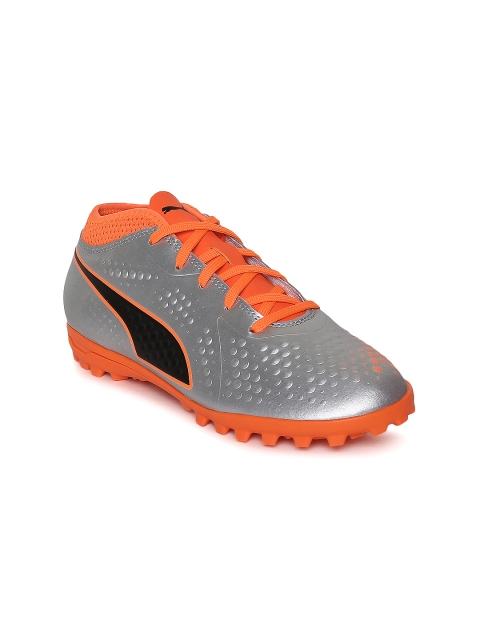 

Puma Boys Silver-Toned & Orange ONE 4 Syn TT Jr Football Shoes