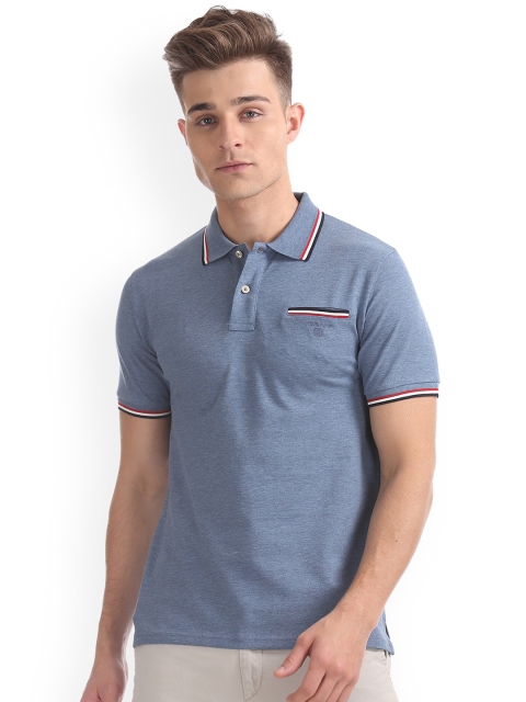 

GANT Men Blue Solid Polo Collar T-shirt