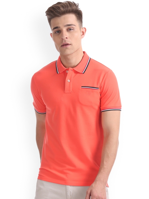 

GANT Men Coral Solid Polo Collar T-shirt