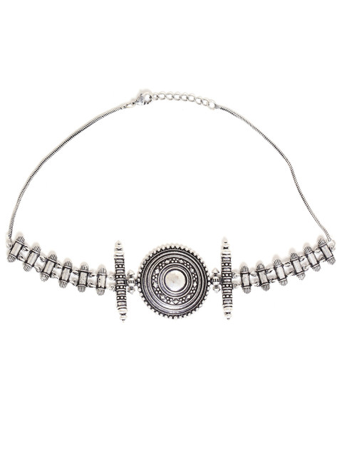 

Voylla Silver-Toned Brass Oxidised Necklace