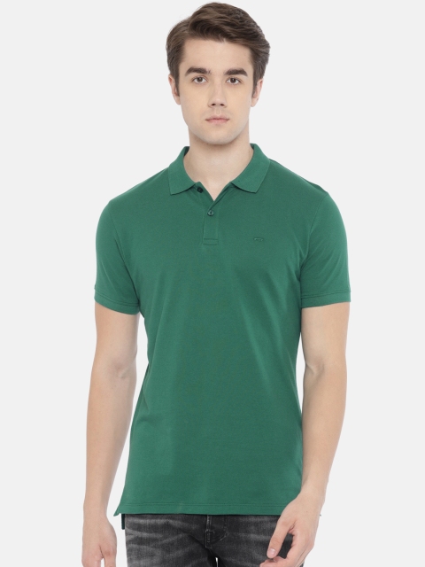 

Jack & Jones Men Green Polo Collar Slim Fit T-shirt