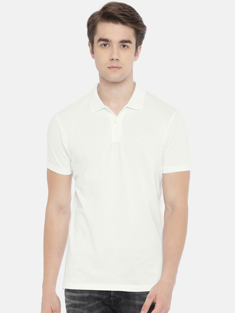 

Jack & Jones Men White Solid Polo Collar T-shirt