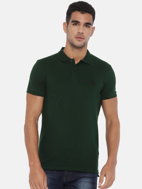 

Jack & Jones Men Green Polo Collar Slim Fit T-shirt