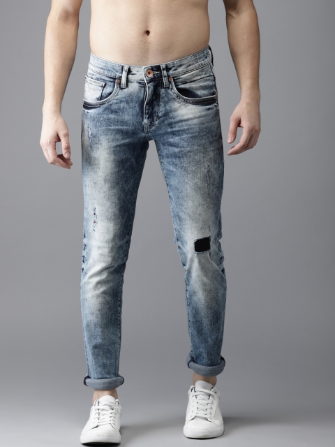 

Flying Machine Men Blue Jackson Skinny Fit Mid-Rise Mildly Distressed Stretchable Jeans