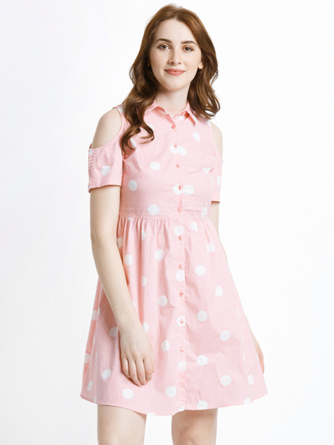 

Honey by Pantaloons Women Pink Printed Shirt Dress