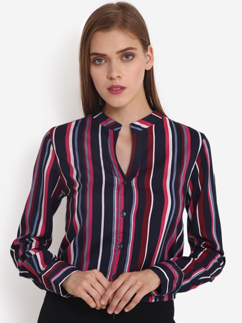 

PURYS Women Multicoloured Smart Regular Fit Striped Casual Shirt, Multi